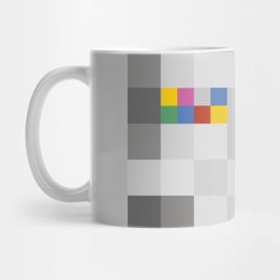 Modern Art Asymmetry Geometric Grey Tone Lines Color Squares Abstract Pattern Mug